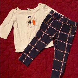 Janie and Jack Top & Bottom, tennis design, 18-24